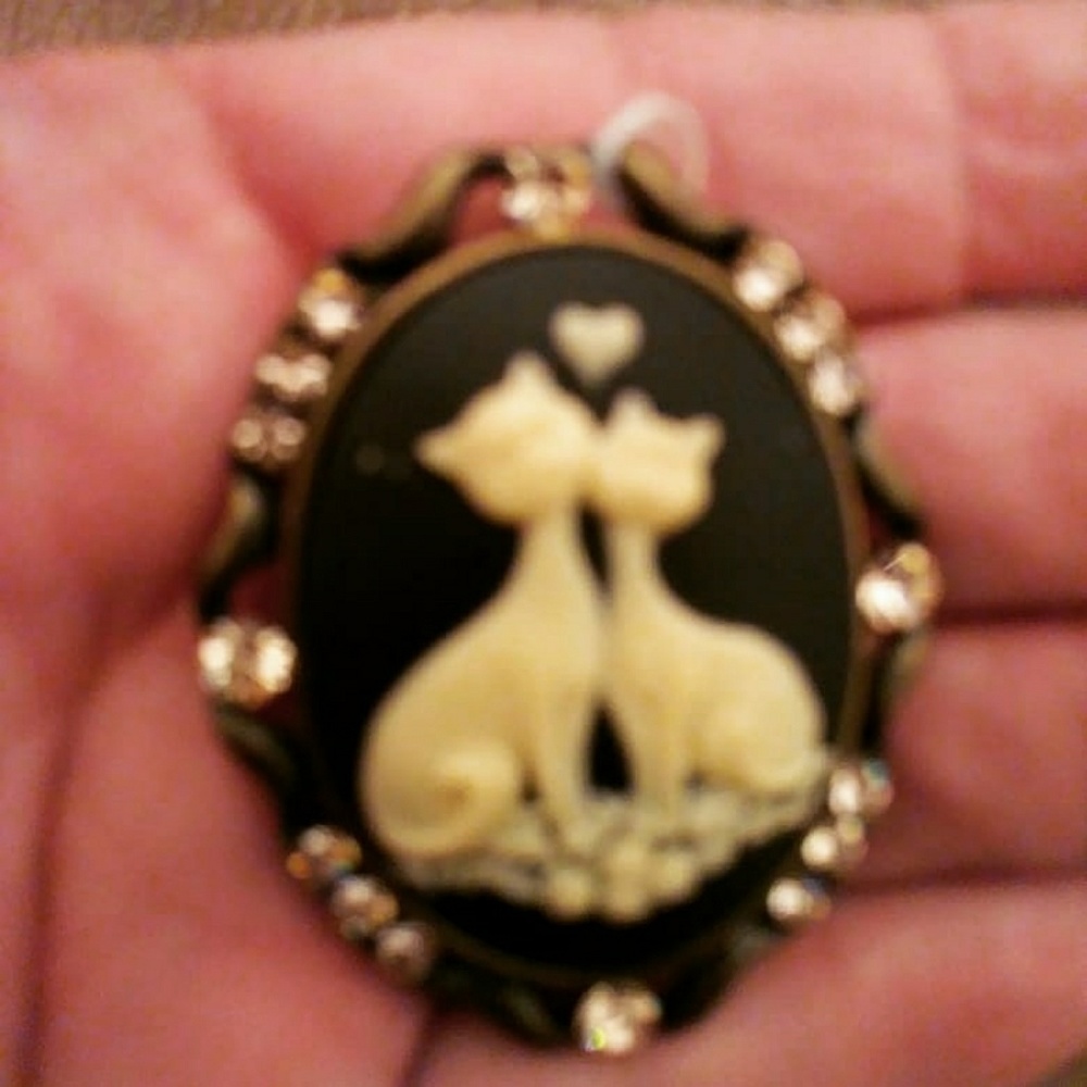 Cats in Love Brooch